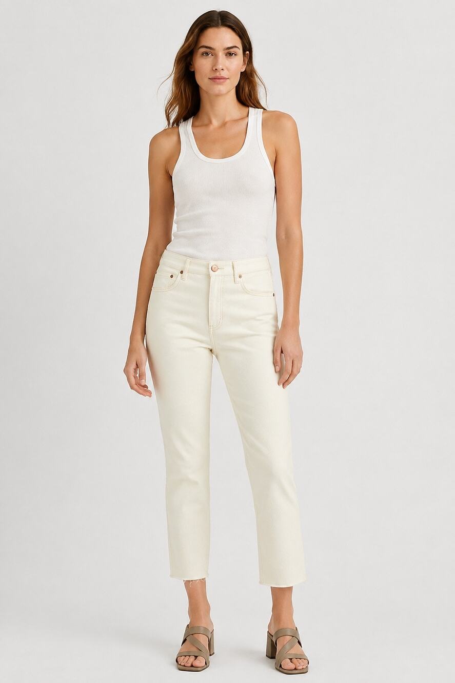 SLVRLAKE Beatnik Ankle Jeans in Ivory – Size 24